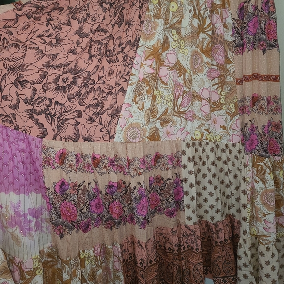 Rare Spell Designs Renew Patchwork Maxi Dress Gown pink S/M - Picture 13 of 16